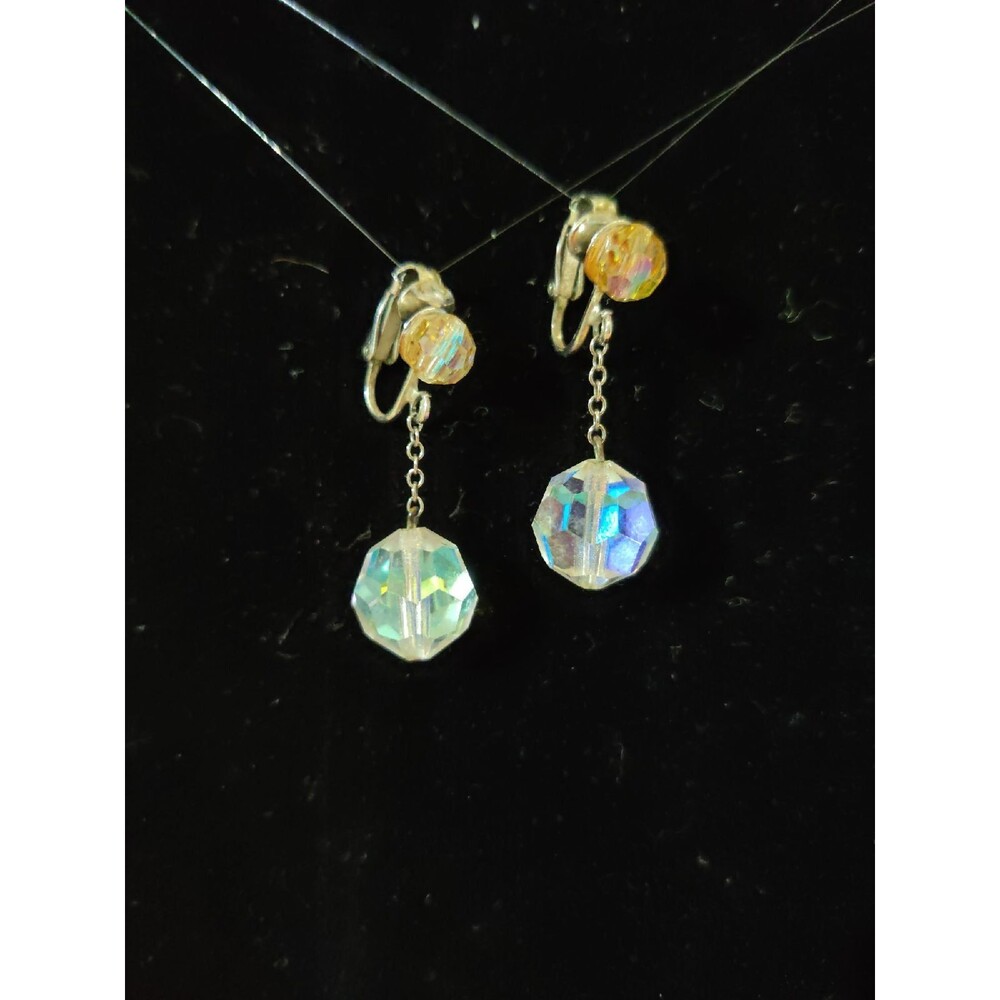 Aurora Borealis Clip On Earrings